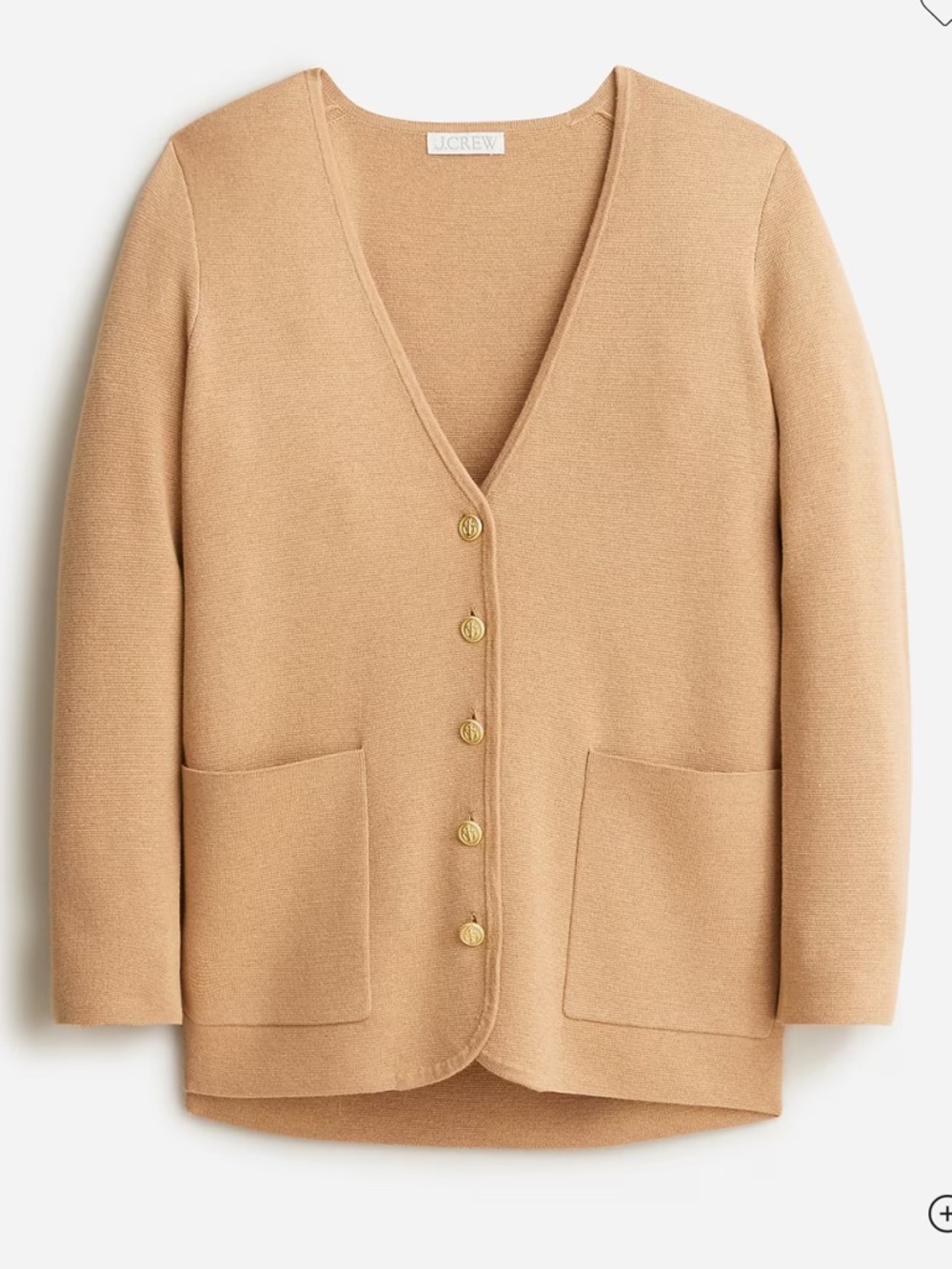 J. Crew Gisele V Neck Sweater Blazer in Camel